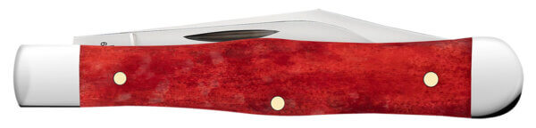 Case 11325 Swell Center Jack Small 1.73″/2.30″ Folding Clip/Pen Plain Mirror Polished Tru-Sharp SS Blade/Smooth Red Bone Handle