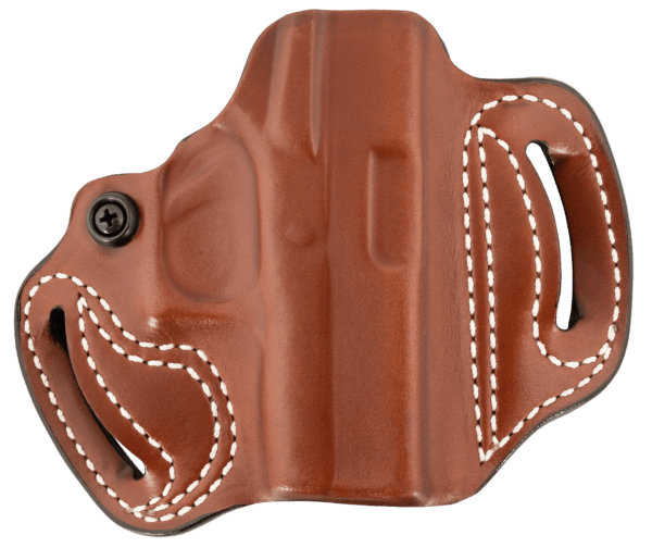 DeSantis Gunhide 086TA8BZ0 Mini Slide  OWB Tan Leather Belt Slide Fits Glock 43/43x/48 Belt 1.75″ Wide Right Hand