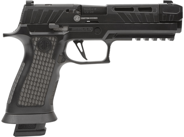 Sig Sauer P320V004 P320 9mm Luger 21+1 4.60″ Black Steel Threaded Barrel Black Cerakote Optic Cut/Serrated Slide Black Laser Engraved XSeries Grips