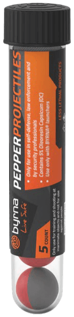 Byrna Technologies LK68300-1-ORN-PEPPER Byrna Le Pepper Kit CO2 .68 7rd Black Rubber Grips