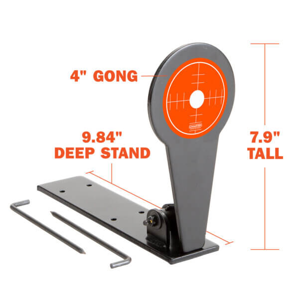 Champion Targets 40881 Gong Popper Target Rimfire Orange Steel Standing Includes Ground Stakes
