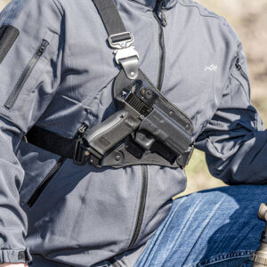 Galco HR228RB High Ready Size Fits Chest Up To 58 ” Black Kydex/Nylon Shoulder/Torso Strap Fits Glock 20/21 Right Hand