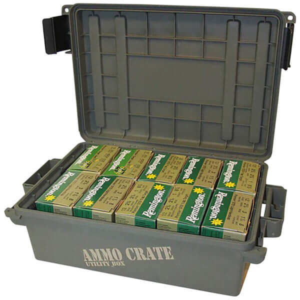 MTM Case-Gard AC45 Ammo Crate Utility Box 12 Gauge Army Green Polypropylene