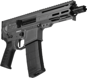 CMMG 94A6867AB Dissent MK4 9mm Luger 33+1 6.50″ Black Picatinny Brace Adapter 5.50″ M-LOK Handguard Left Side Charging Handle Zeroed Linear Comp TriggerTech Trigger