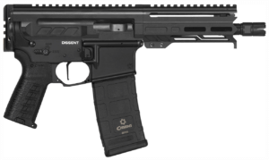 CMMG 94A6867AB Dissent MK4 9mm Luger 33+1 6.50″ Black Picatinny Brace Adapter 5.50″ M-LOK Handguard Left Side Charging Handle Zeroed Linear Comp TriggerTech Trigger