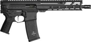 CMMG 94A8041AB Dissent MK4 9mm Luger 33+1 10.50″ Black Picatinny Brace Adapter 9.60″ M-LOK Handguard Left Side Charging Handle Zeroed Linear Comp TriggerTech Trigger
