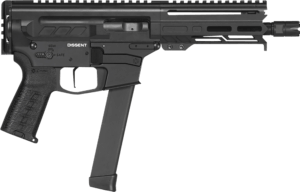 CMMG 99A68A2MB Dissent MKGS 9mm Luger 33+1 6.50″ Midnight Bronze Rec Picatinny Brace Adapter 5.50″ M-LOK Handguard Left Side Charging Handle Zeroed Linear Comp TriggerTech Trigger