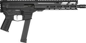 CMMG 99A806DAB Dissent MKGS 9mm Luger 33+1 10.50″ Black Picatinny Brace Adapter 5.50″ M-LOK Handguard Left Side Charging Handle Zeroed Linear Comp TriggerTech Trigger