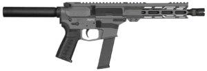 CMMG PE99A5163TNG Banshee MKGS 9mm Luger 33+1 8″ Tungsten Gray Rec Buffer Tube (No Brace) EML7 M-LOK Handguard Zeroed Linear Comp (Glock Mag Compatible)
