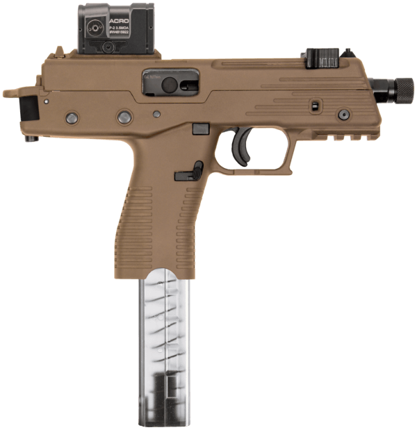 B&T Firearms BT42001USCTTB TP380  380 ACP 30+1 5 Threaded  Coyote Tan  Picatinny Rail Frame  No Brake  Iron Sights  Aimpoint Acro Included”