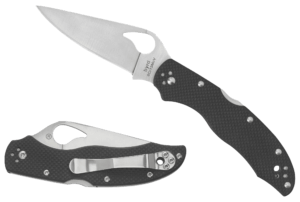 Spyderco BY01GPS2 Harrier 2 3.39″ Folding Drop Point Part Serrated Stonewashed 8Cr13MoV SS Blade/Black Textured G10 Handle