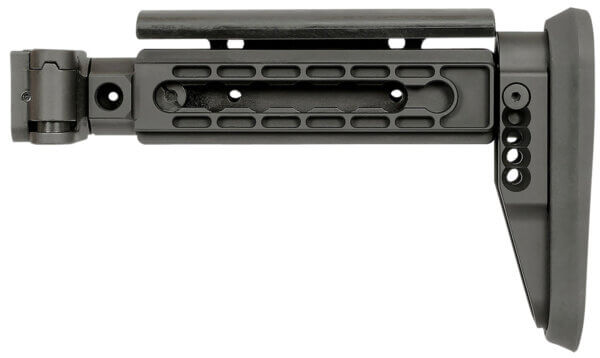 Midwest Industries MIAKALPHAFS Alpha Folding Stock Black Synthetic Side Folding Stock with Adjustable Cheekrest Compatible w/ 1913 Picatinny Rail Adapter for AK-Platform