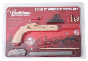 Traditions KPC50902 Trapper Pistol Kit 50 Cal Flintlock 9.75″ Blued Octagon Barrel Unfinished Wood Frame/Grip Sidelock Action