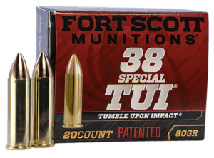 Fort Scott Munitions 45LC225SCV Tumble Upon Impact (TUI) Self Defense 45 Long Colt 225 gr Solid Copper Spun (SCS) 20rd Box