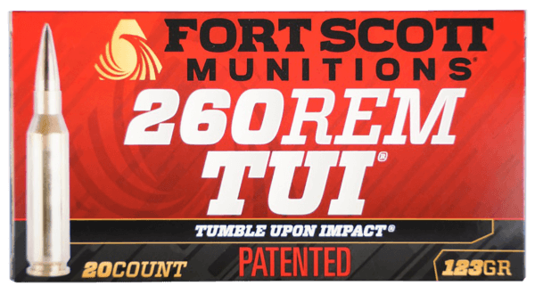 Fort Scott Munitions 260123SCV2 Tumble Upon Impact (TUI) Rifle 260 Rem 123 gr Solid Copper Spun (SCS) 20rd Box