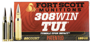 Fort Scott Munitions 308150SCV2 Tumble Upon Impact (TUI) Rifle 308 Win 150 gr Solid Copper Spun (SCS) 20rd Box