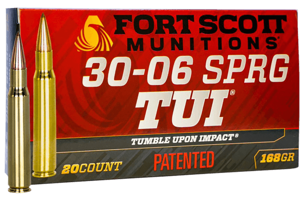Fort Scott Munitions 3006168SCV Tumble Upon Impact (TUI) Rifle 30-06 Springfield 168 gr Solid Copper Spun (SCS) 20rd Box