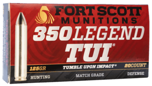 Fort Scott Munitions 350125SCV Tumble Upon Impact (TUI) Rifle 350 Legend 125 gr Solid Copper Spun (SCS) 20rd Box