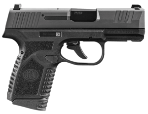 FN 66101408 Reflex Micro-Compact 9mm Luger 11+1/15+1 3.30″ Black Target Crown Steel Barrel Black PVD Serrated Slide Black Polymer Frame w/Accessory Rail Black Stippled Polymer Grip Ambidextrous
