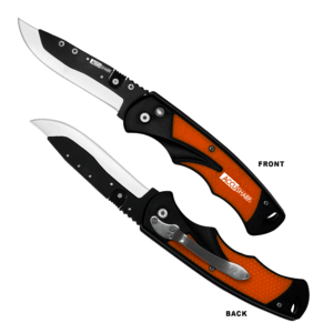 AccuSharp 741C Replaceable Blade Razor 3.50″ Folding Plain Stainless Steel Blade/Blaze Orange Ergonomic Anti-Slip Anodized Aluminum Handle/ Includes 2 Replacement Blades/Belt Clip