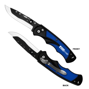 AccuSharp 743C Replaceable Blade Razor 3.50″ Folding Plain Stainless Steel Blade/Royal Blue Ergonomic Anti-Slip Anodized Aluminum Handle/Includes 2 Replacement Blades/Belt Clip
