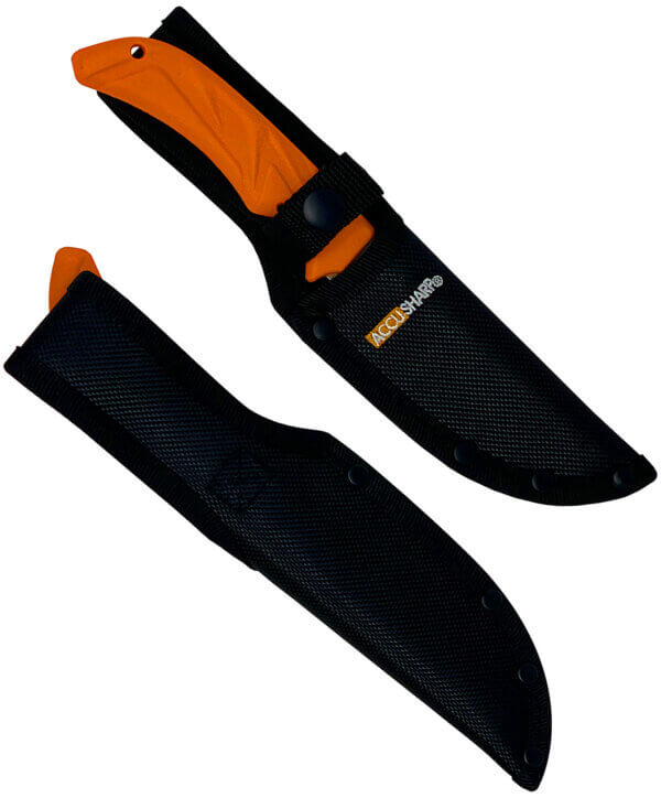 AccuSharp 731C Caping Fixed Caping 3.50″ Stainless Steel Blade/Blaze Orange Ergonomic Anti-Slip Handle