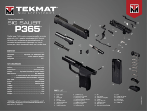 TekMat TEKR20SIGP365 Sig Sauer P365 Ultra 20 Cleaning Mat