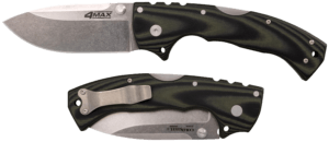 Cold Steel CS62RQZ 4-Max Scout 4″ Folding Drop Point Plain Stonewashed/6″ Black Griv-Ex Handle Includes Belt Clip