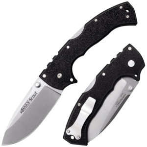Cold Steel CS62RMA 4-Max Elite 4″ Folding Drop Point Stonewashed S35VN SS Blade/6″ Black G10 Handle Includes Belt Clip