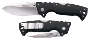 Cold Steel CSFLAD10T AD-10 Lite 3.50″ Folding Tanto Plain Stonewashed AUS-10A SS Blade/Black Scales G10 Handle Includes Belt Clip