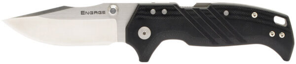 Cold Steel CSFL35DPLC Engage 3.50″ Folding Clip Point Plain Satin S35VN SS Blade/4.11″ Black G10 Handle Includes Belt Clip