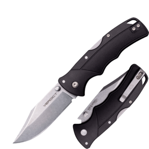 Cold Steel CSFLC3SP10A Verdict 3″ Folding Spear Point Plain Black Matte AUS-10A SS Blade/Black G10 Handle Includes Belt Clip
