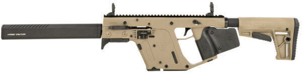 Kriss USA KV90CFD22 Vector Gen II CRB *CA Compliant 9mm Luger 10+1 16 with Black Barrel Shroud  FDE Rec/Stock  Paddle Grip  Flip-Up Sights”