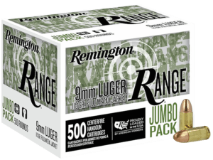 Remington Ammunition R27778 Range Target 9mm Luger 115 gr Full Metal Jacket (FMJ) 50rd Box