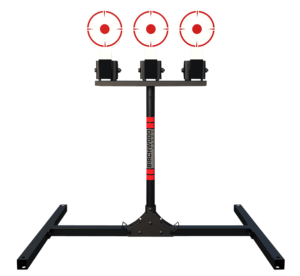 Birchwood Casey 3TPR 3 Spring Loaded Self Resting Targets Plate Rack Black/Red AR500 Steel 0.37″ Thick Standing