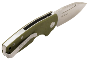 S.O.G SOG14060143 Tellus FLK 3.65″ Folding Clip Point Plain Stonewashed Cryo 440C SS Blade/ Olive Drab Textured GRN Handle