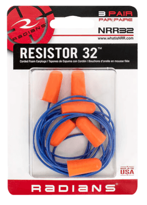 Radians FP70ABG/50 Resistor Earplugs Foam 32 dB In The Ear Aqua Blue Adult 50 Pair