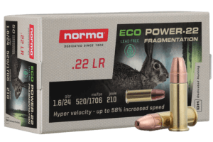 Norma Ammunition 2423774 Fragmentation Hollow Point Ecopower 22 LR 24 gr Hollow Point (HP) 50rd Box