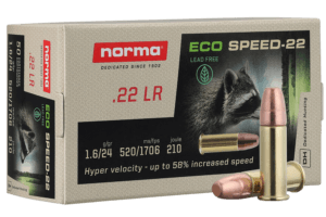 Norma Ammunition 2423773 Dedicated Precision Ecospeed 22 LR 24 gr Copper Plated Zinc Core 50rd Box