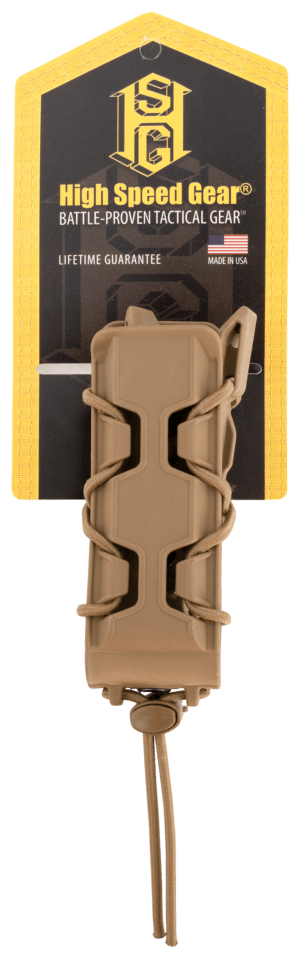 High Speed Gear 16PT01CB TACO V2 Mag Pouch Single Coyote Brown Polymer Belt Clip/MOLLE U-Mount Compatible w/ Pistol Mags