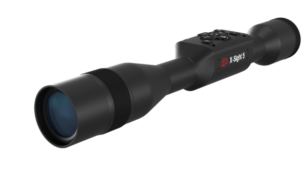 ATN DGWSXS5255P X-Sight 5  Night Vision Rifle Scope  Black Anodized 5-25x30mm  Gen 5  Smart Mil Dot Reticle