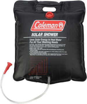 COLEMAN 5-GALLON SOLAR SHOWER W/ ON/OFF SHOWER VALVE HEAD