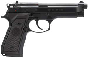 Beretta USA J92M9A0 M9 9mm Luger 4.90″ Barrel 10+1 Bruniton Finish Aluminum Frame Serrated Steel Slide Polymer Grip