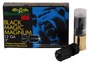 Brenneke SL123BMM Black Magic Magnum Hunting 12 Gauge 3″ 1 3/8 oz Slug Shot 5rd Box