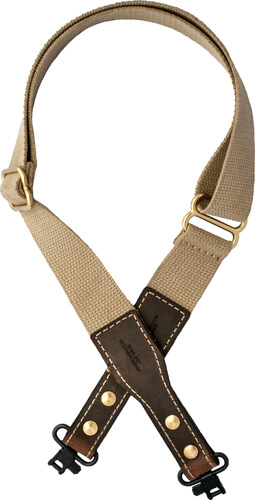 VERSACARRY COTTON WEB SLING W/ LEATHER ENDS & SWIVELS BLK