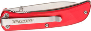 WINCHESTER KNIFE 6.75 OAL  SS /RED ALUMINUM HANDLE W/CLIP