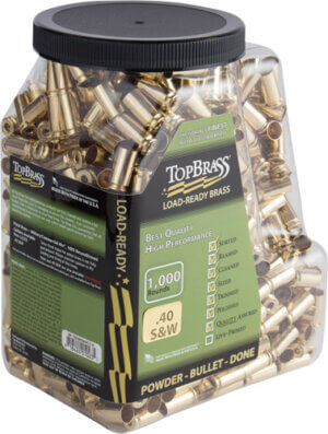TOP BRASS ONCE FIRED UNPRIMED BRASS .40SW 250CT POUCH