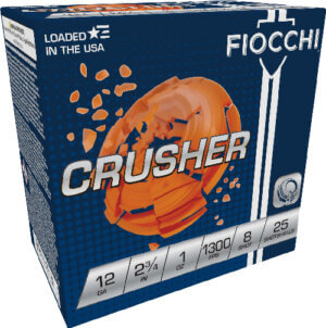 FIOCCHI 12GA 2.75 1OZ CASE LT 250RD 1300FPS #8 CRUSHER