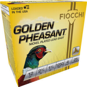 Fiocchi 12GPB6 Golden Pheasant Bismuth 12 Gauge 2.75″ 1 1/4 oz 6 Shot 10rd Box