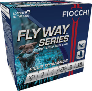 FIOCCHI FLYWAY  20GA 3 #2 25RD 10rd Box 1500FPS 7/8OZ